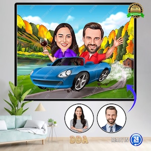 Custom Wedding Couple Cartoon Portrait | Personalized Wedding Caricature | Wedding Gift | Couple Gİft | Funny Couple Illustration