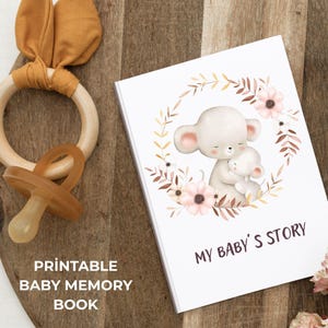A História do Meu Bebê | Livro de Memórias do Bebê para Imprimir | Diário do Bebê com Espaço para Fotos | Presente de Lembrança