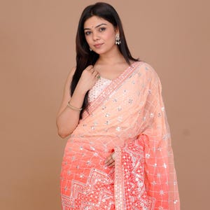 Kanlirose Fenta Colour Georgette Fabric Embroidery Work Designer Saree
