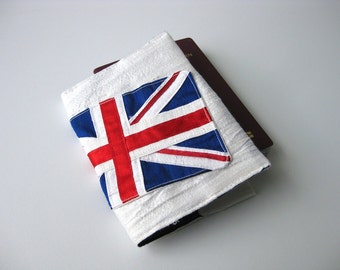 BFCM SALE Ready to ship: Brexit British Union Jack Passport cover travel wallet Uk England silk