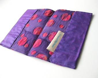 BFCM SALE Pink purple passport cover. silk passport holder. travel wallet.  Pink flower