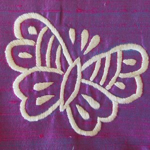 BFCM SALE Purple Butterfly make up pouch purple white silk cosmetic pouch. purple butterfly image 3