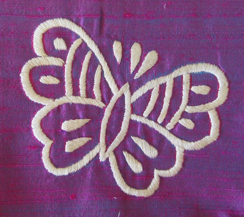 BFCM SALE Purple Butterfly make up pouch purple white silk cosmetic pouch. purple butterfly image 3