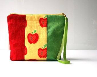 BFCM SALE ready to ship: Small zipper pouch travel bag kids red apple