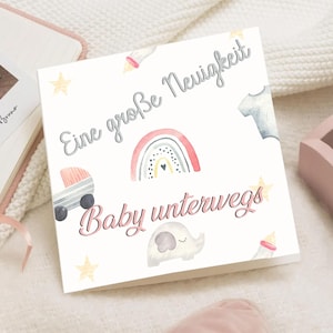 Cartão personalizado, Schwangerschaft verkunden, Babyankündigung Oma Opa, Überraschung, bekommen Baby, schwangerschaftsverkündung tia