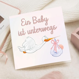 Cartão personalizado, Schwangerschaft verkunden, Babyankündigung Oma Opa, Überraschung, Wir bekommen ein Baby, schwangerschaftsverkündung