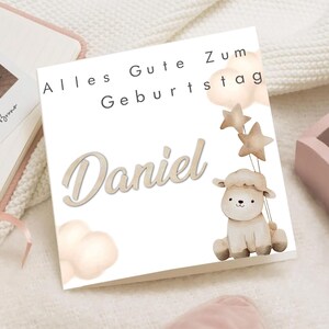 Geburtstagskarte personalizzato | Bär Babykarte Mädchen Junge | Kindergeburtstag Karte mit Name | Motivo del Sud |