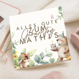 Geburtstagskarte personalizzato | Bär Babykarte Mädchen Junge | Kindergeburtstag Karte mit Name | Motivo del Sud |