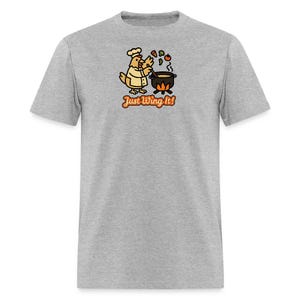 Funny Chef T-Shirt | Just Wing It Cooking Pun Tee • Chicken Wing Shirt • Gift for Foodies & Grill Masters