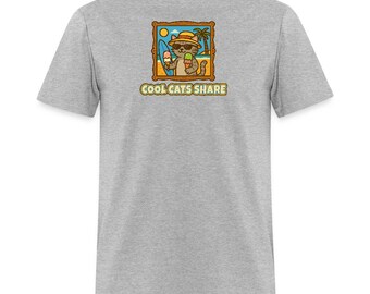Funny Cat Ice Cream Shirt | Cute Summer Beach T-Shirt | Cool Cats Share Pun Tee – Kawaii Dessert Lover Gift