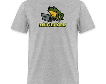 Funny Coding Shirt | Bug Fixer Frog Tee for Programmers • Nerdy Developer Gift • Debugging T-Shirt
