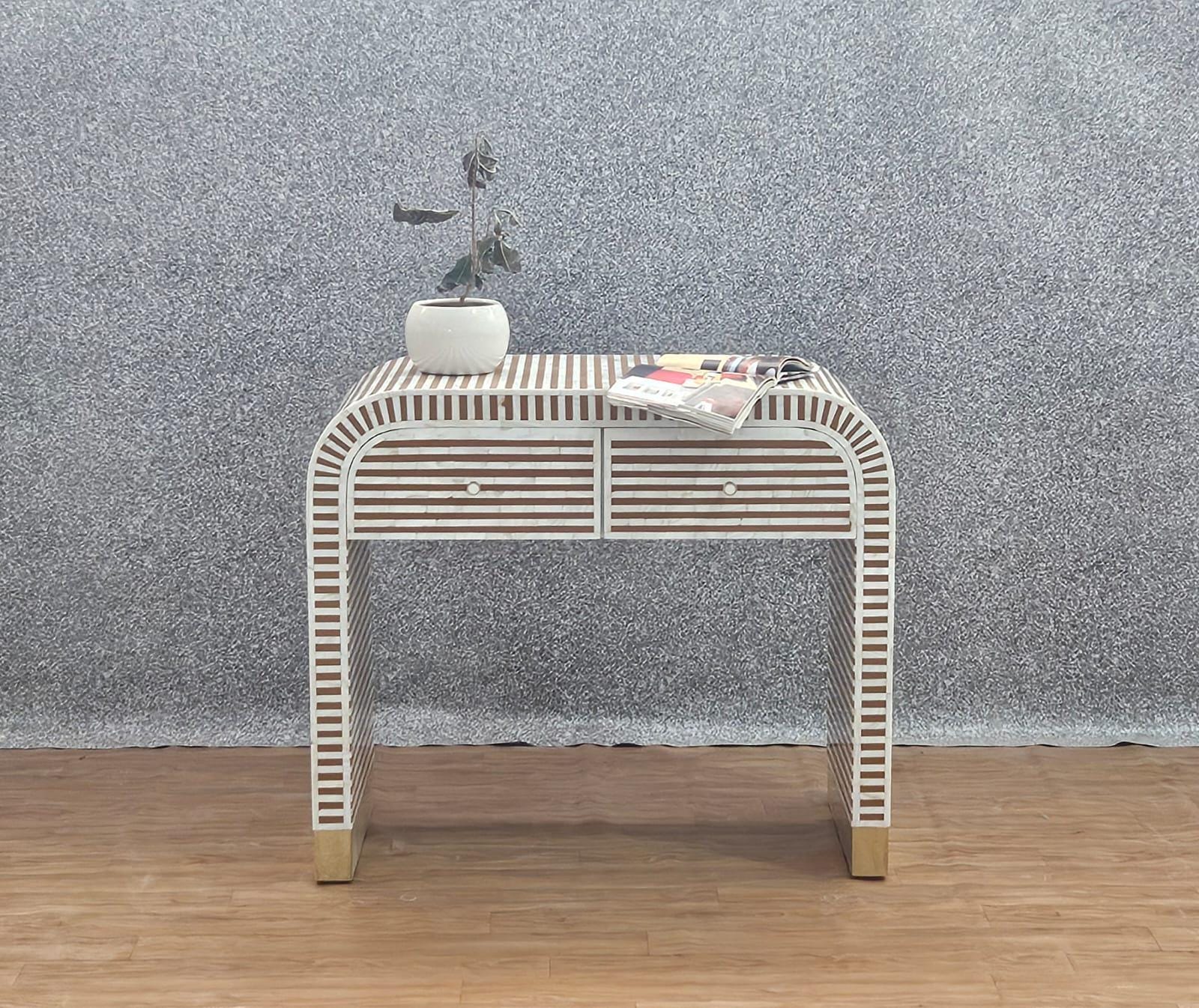 Bone inlay furniture/bone inlay console table/bone inlay study table/Indian handmade furniture/bone inlay