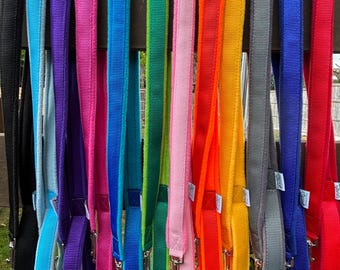 Handmade Fleece Lined Dog Leash - Colorful Webbing Clip Lead