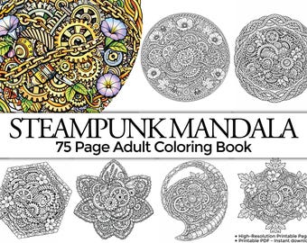 Steampunk Mandalas Malbuch für Erwachsene - Organisch-mechanische Motive zur Entspannung