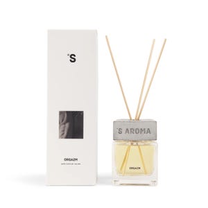 Difusor de varillas de ámbar y pachulí, fragancia amaderada sensual para el hogar (110 ml)