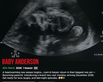 Movie Pregnancy Announcement Template | Netflix Style Funny Baby Reveal (Editable)