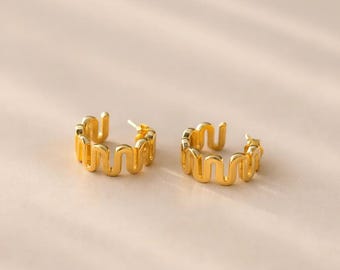 Gold Vermeil Hoop Earrings, 925 Sterling Silver, Dainty Hoops, Minimalist Earrings, Everyday Jewelry, Gift for Her