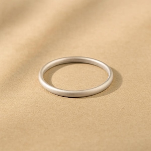 Matte Sterling Silver 2mm Ring | Gold Vermeil Minimalist Band