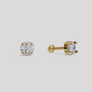 Diamond Stud Earrings | Dainty CZ Studs | 925 Sterling Silver Earrings | Gold Vermeil Jewelry | Minimal Everyday Studs | Gift for Her