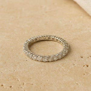 CZ Diamond Eternity Band: Sterling Silver Stacking Ring