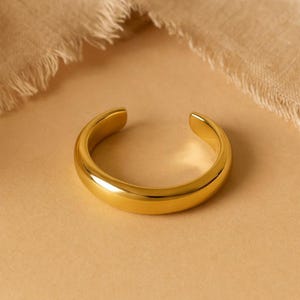 Gold Vermeil Hollow Dome Ear Cuff, Sterling Silver Non-Pierced