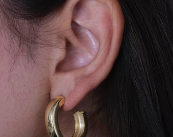 Gold Vermeil Hoop Earrings, 925 Sterling Silver, Dainty Hoops, Minimalist Earrings, Everyday Jewelry, Gift for Her