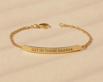 Armband mit Anhängern aus vergoldetem Sterlingsilber (18 Karat), minimalistisches Design für jeden Tag, personalisierbares Armband mit Gravur