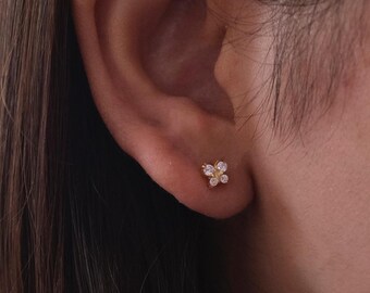 Zierliche Schmetterling Ohrstecker: 925 Sterling Silber, Minimalist Schmuck