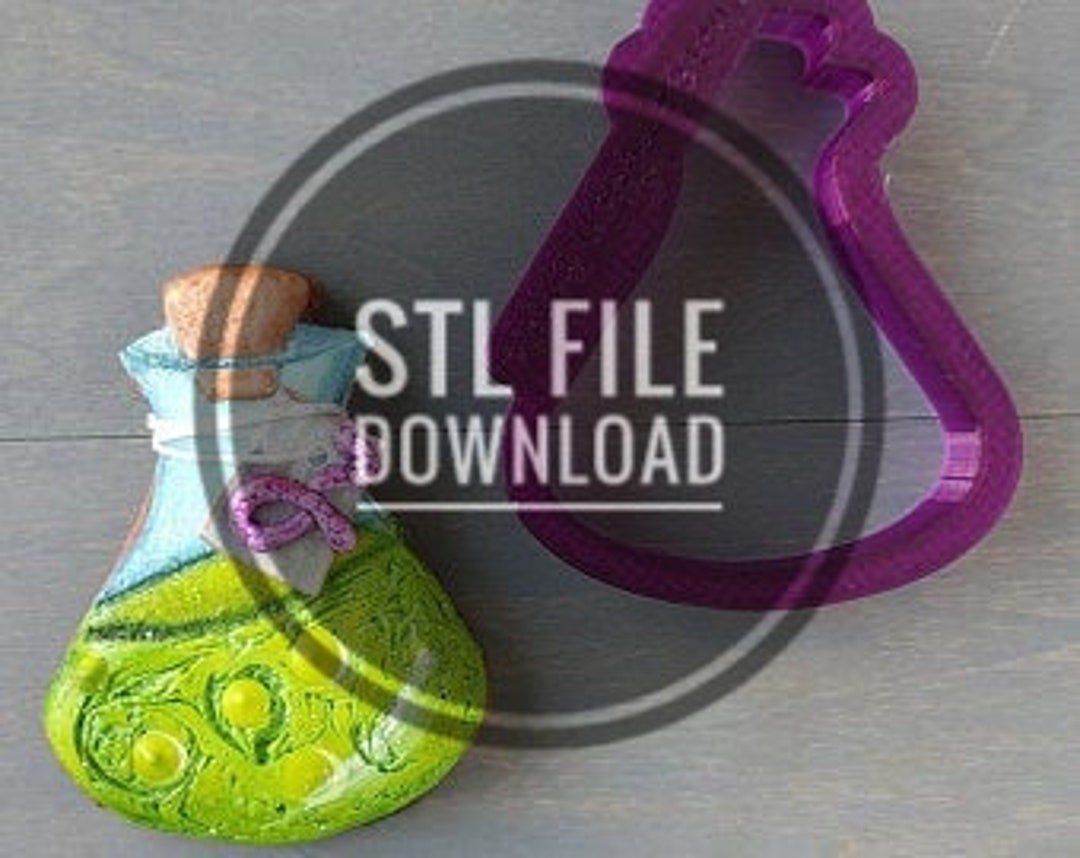 Digital STL File Download for Lilaloa Potion Bottle Cookie Cutter or ...
