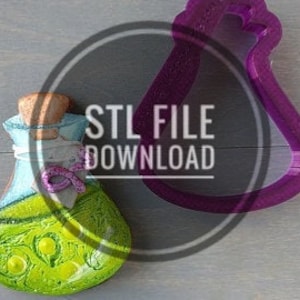 Digital STL Datei Download für Lilaloa Potion Flasche Cookie Cutter oder Fondant Cutter und Clay Cutter