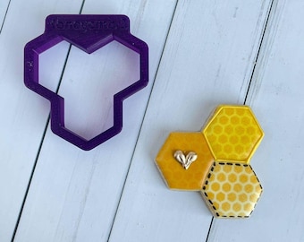 Honeycomb or Hexagon Cookie Cutter and Fondant Cutter and Clay Cutter
