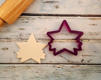 Star with Ribbon or Banner Cookie Cutter and Fondant Cutter and Clay Cutter