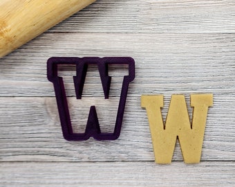 Collegiate Letter W Cookie Cutter and Fondant Cutter and Clay Cutter