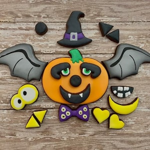 Build A Jack-O-Lantern with Pumpkin and Minis Cookie Cutter and Fondant Cutter and Clay Cutter