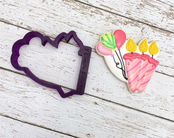Three Candles with Balloons Cookie Cutter and Fondant Cutter and Clay Cutter