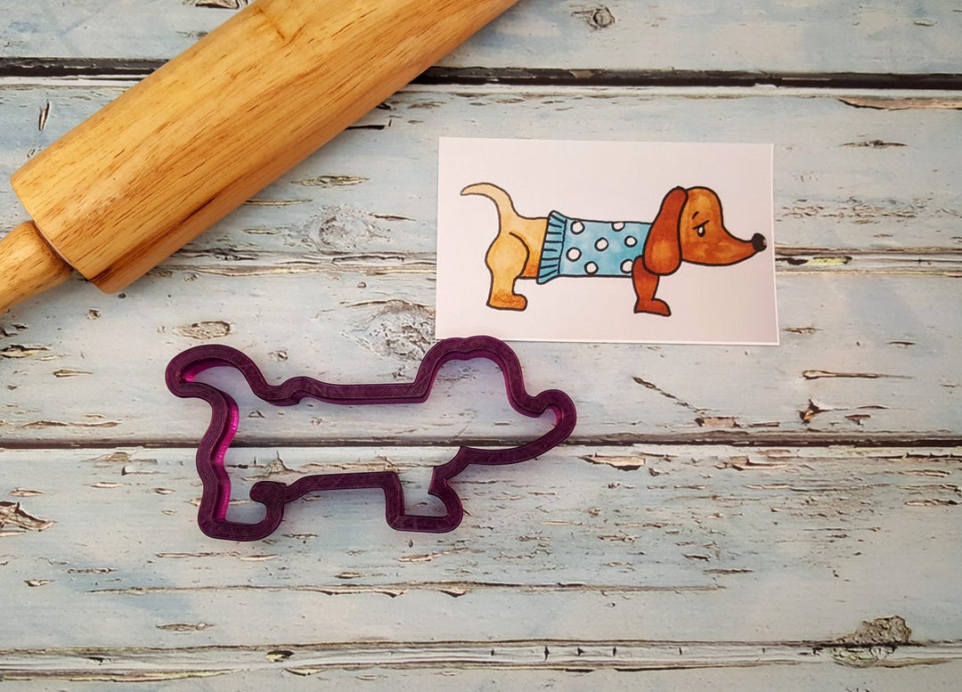 Dachshund or Wiener Dog in a Sweater Cookie Cutter or Fondant Etsy
