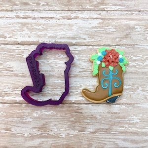 Floral Boot Cookie Cutter and Fondant Cutter and Clay Cutter