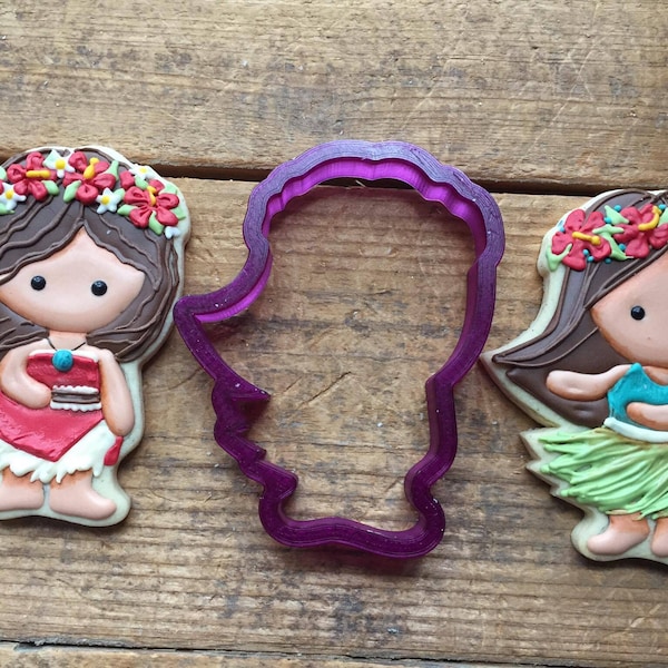 Hula Girl or Hawaiian Girl Cookie Cutter and Fondant Cutter and Clay Cutter
