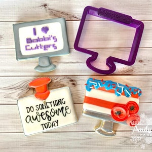 Monitor or TV Cookie Cutter and Fondant Cutter and Clay Cutter