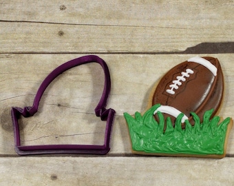 Football in Grass or Easter Egg in Grass Cookie Cutter and Fondant Cutter and Clay Cutter