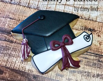 Graduation Cap with Diploma Cookie Cutter or Fondant Cutter and Clay Cutter