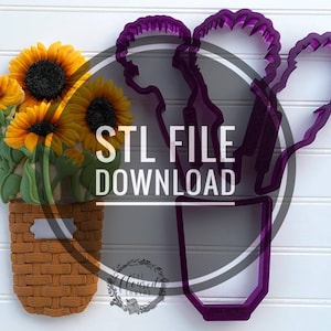 Digital STL File Download for The Floured Canvas Sunflower Bouquet Set of 4 Cookie Cutters and Fondant Cutters and Clay Cutters