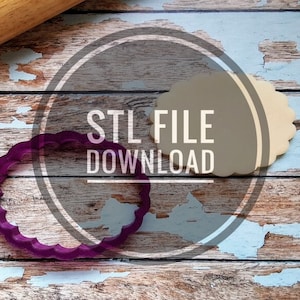 Digital STL File Download for Scalloped Oval Cookie Cutter and Fondant Cutter and Clay Cutter