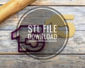 Archivo STL digital para cortador de galletas con el número 15, quince o quinceavo