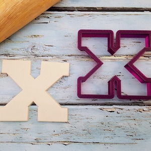 Varsity Letter X Cookie Cutter and Fondant Cutter and Clay Cutter