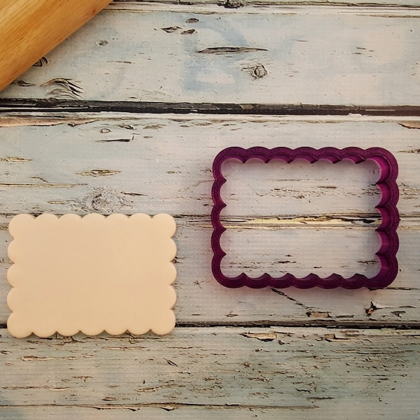 Scalloped Rectangle Cookie Cutter and Fondant Cutter and Clay Cutter