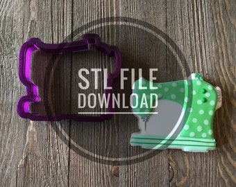 Digital STL File Download for Sewing Machine Cookie Cutter and Fondant Cutter and Clay Cutter