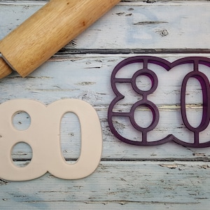 80 Eighty Cookie Cutter and Fondant Cutter and Clay Cutter