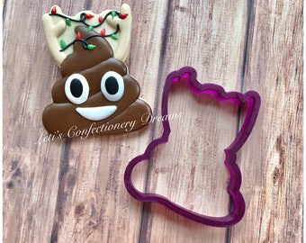 Reindeer Poop Emoji Cookie Cutter and Fondant Cutter and Clay Cutter