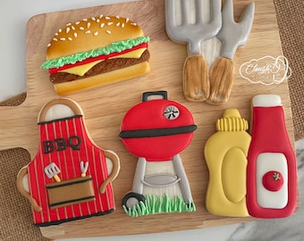 Backyard Grilling Set of 5 Cookie Cutters by Clough'd 9 Cookies